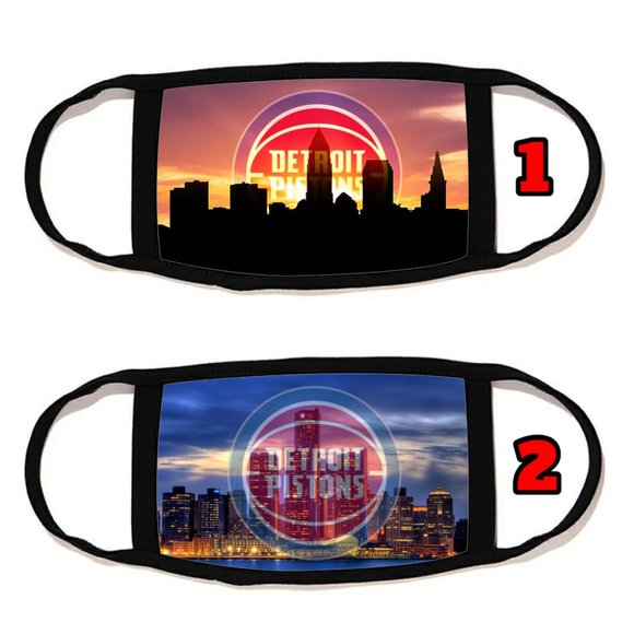 2 PACKS Detroit Pistons face mask face cover reus